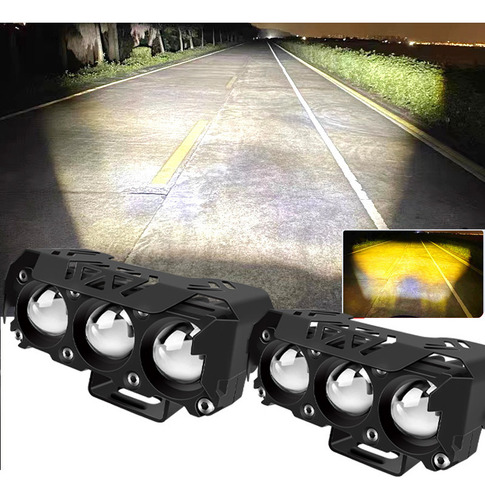 Par Faros De Lupa Luz Led Spot Luz Para Moto Auxiliares