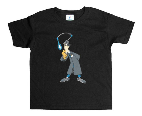 Remera Negra Niños Inspector Gadget R107