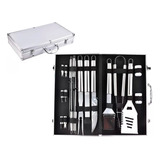 Set Parrilla Bbq 18 Piezas Con Maletin Kit Asados Parrillero