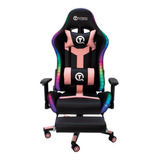 Silla Gamer Ergonómica Reclinable Reposa Pies Luz Led Rgb