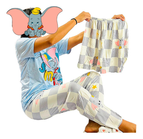 Pijama Personajes Disney Dama Pantalón, Short Y Calcetas