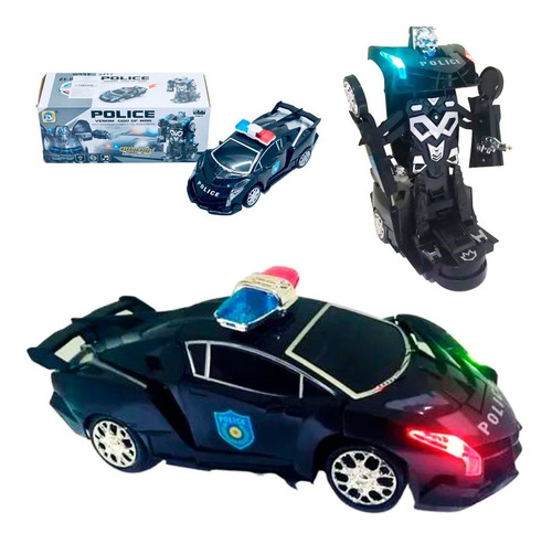 Transformers Robot Police Carro Lamborghini Juguete Luz 8997