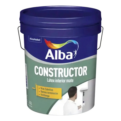 Pintura Alba Latex Constructor Interior 10 Lts - Acabado Mate Color Blanco | Envío gratis
