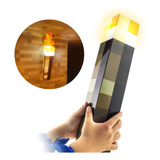 Lámpara Antorcha Minecraft Brownstone | Luz Nocturna Led De