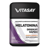 Suplemento Em Comprimidos Vitasay  Suplemento Vitasay Melatonina Melatonina Vitasay Melatonina Sabor  Laranja Em Pote De 59ml 90 Un