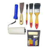 Kit  1rodillo Para Pintar + 1bandeja + 3brochas + 1espátula