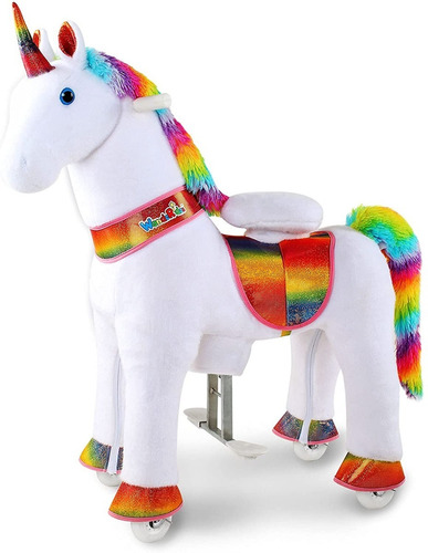 Unicornio Montable Para Niñas Arco Iris Pony Ruedas