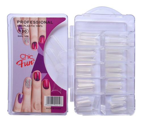 100pç Tips Curvatura C Unha Tips Unhas Posticas Decoradas Cor Transparente