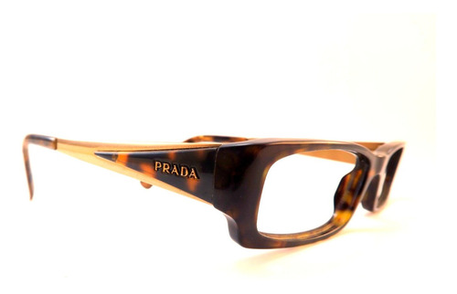 Lente Óptico Prada Vpr04l Square Tortoise Brown Gold S 50mm