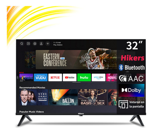 Smart Tv Pantalla Hikers 32 Pulgadas Led Hd Con Dolby/aac