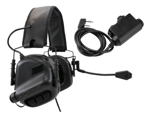 Headset Abafador Eletrônico Auricular Com Ptt Earmor M32 Cor Preto