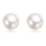 Set 2 Pares Aretes Acero Inoxidable Perlas Circones Blancos