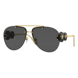 Versace Ve2250 100287 Square Shape Gold Black