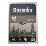 Bloco De Desenho Escolar A4 Papel Creme 140g/m² 20 Folhas