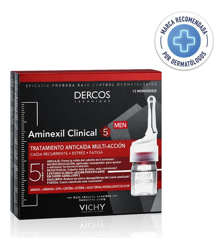 Pack 12 Vicky Dercos Anticaída 72 G Aminexil Para Hombre