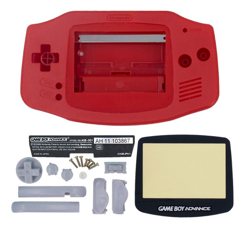Carcasa Para Game Boy Advance (gba) Color Solido Rojo