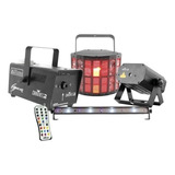 Combo Luces Chauvet Maquina Humo + Derby + Barra Uv + Laser