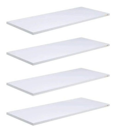 Kit 04 Prateleiras Retas 25mm Mdf 120x20 Mdf Branco 120x20cm