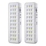 2x Luminárias Lampada  Emergência Bivolt Recarregável 30 Led