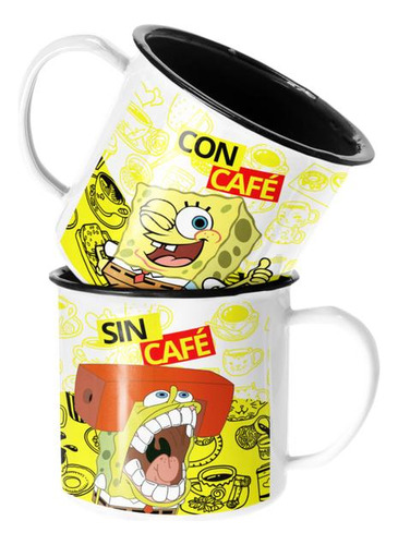 Taza Enlozada Lechera Bob Esponja Con Y Sin Cafe