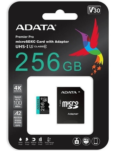 Memoria Adata Micro Sd Sdxc 256gb Cl10 V30 A2 Premier Pro