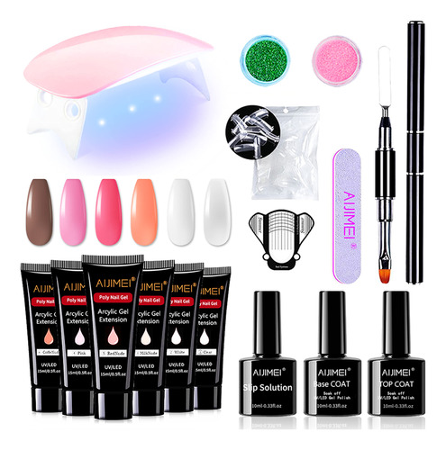 Aijimei Kit De Unas De Poligel, Gel De Poligel, Solucion De