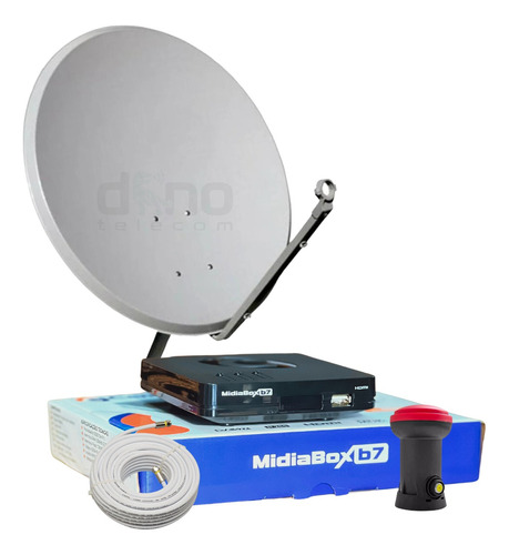 Kit Receptor Digital Century Midiabox Antena Lnbf Ku Cabo