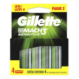 Carga Para Aparelho Gillette Mach3 Sensitive 4 Unidades