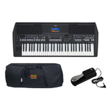 Teclado Yamaha Psr Sx600 Psrsx600 Com Capa E Pedal Kit