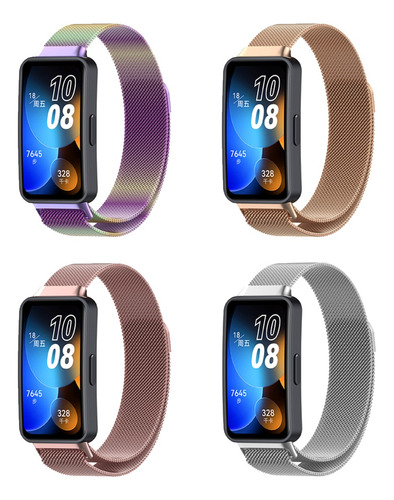 4 Correas Metálicas Magnéticas Milanis Para Huawei Band 8