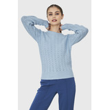 Sweater Punto Fantasía Lurex Celeste Nicopoly