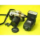 Nikon N60 Camara Slr 35mm + Lente + Flash Funcional