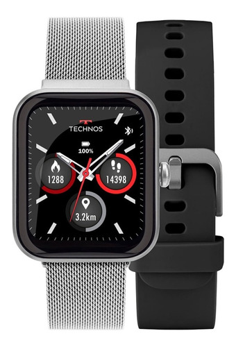 Smartwatch Technos Connect Max Prata E Preto - Tmaxab/5k 