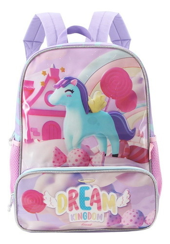 Mochila Escolar Niñas Nena Unicornio Jardin Grande Kids