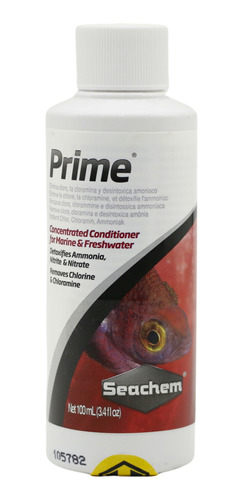 Prime Seachem 100 Ml - Condicionador Para Agua Do Aquario