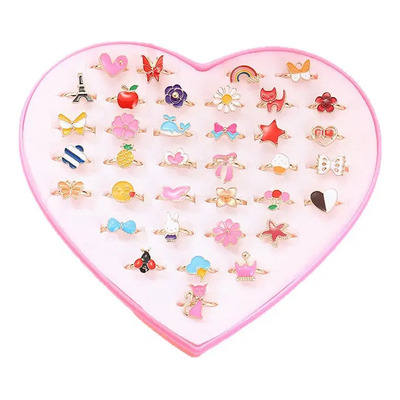 36 Piezas Anillos Juguete Dibujos Animados Para Ninas Niños