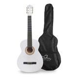 Guitarra Sevillana 8456 Clásica 30 Blanca Con Funda