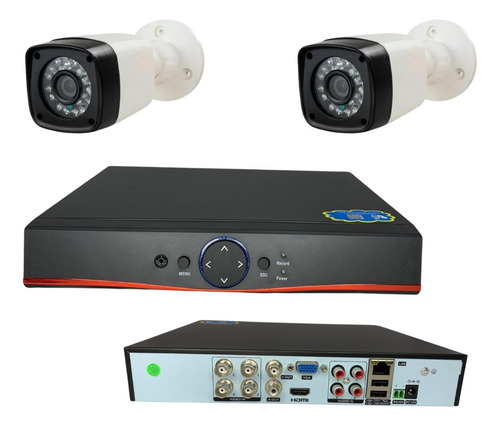 Kit Dvr 8 Canais Áudio Usb + 2 Câmeras Segurança Bullet Ahd