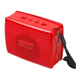 Mini Bocina Bluetooth Portatil Roja Color Negro