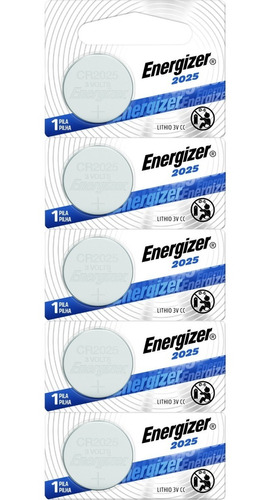 Pack 5 Pilas Litio Energizer Cr 2025 Baterias Troqueladas