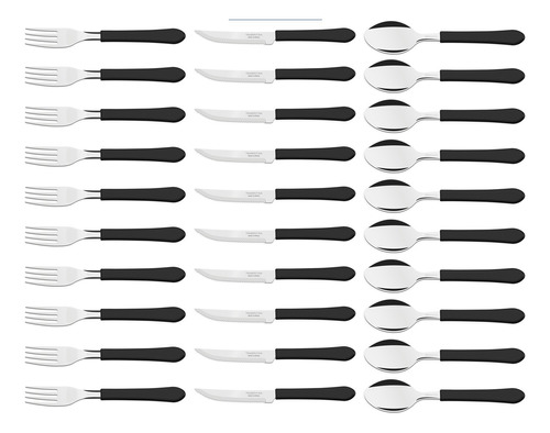 Jogo De Talheres De Mesa Em Inox C/ 36 Peças Tramontina Leme