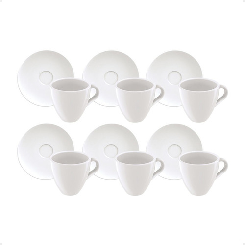 Tazas Porcelana Con Plato Gastronomia Premium 6 Unidades