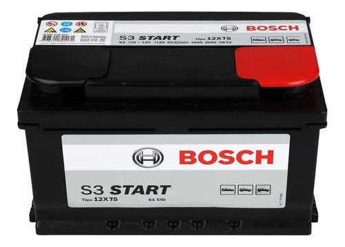 Batería Bosch 12x75 Autos Gnc 75 Volt 12 Meses Garant