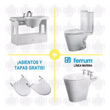 Juego Sanitarios Ferrum Marina Vanitory Blanco 85 Asientos