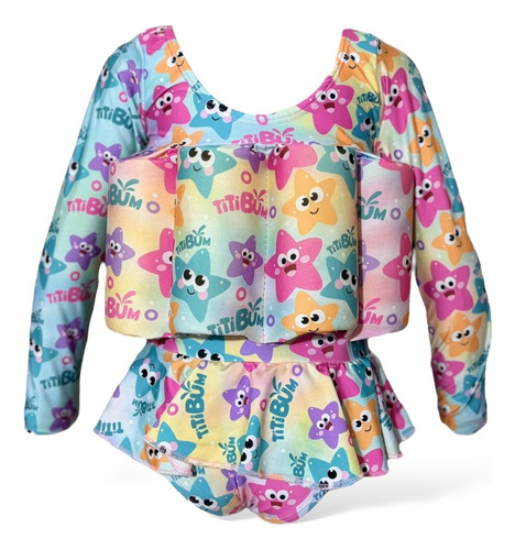 Roupa Titibum Flutuante Uv De Banho Natação Infantil Boia