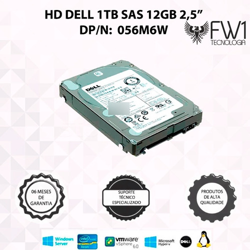 Hd Dell Enterprise 1tb 7.2k 2.5  6gbps - Dell Dp/n: 056m6w