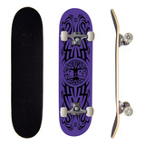 Skate Street Completo Montado Semi Profissional Pro-1 Maple Roxo Maori 100kg Life Dreams