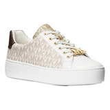 Tenis Michael Kors Original Dama Poppy Logo Sneaker Vainilla