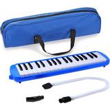 Melodica Akitoys Azul Escolar 32 Teclas Funda Y Accesorios