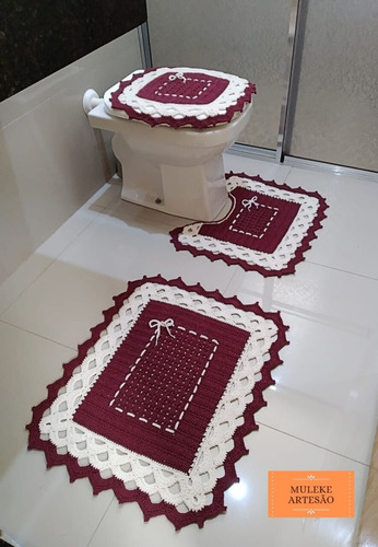 Jogo De Banheiro Tapetes Em Crochê 